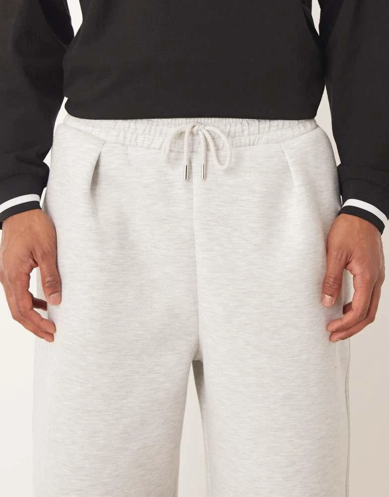 ASOS ASOS DESIGN oversized scuba-style fabric jogger in light grey 4