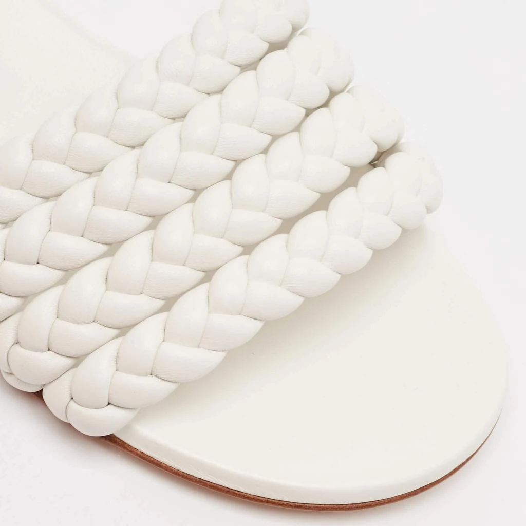 Gianvito Rossi Gianvito Rossi White Braided Leather Slide Flats Size 38.5 7