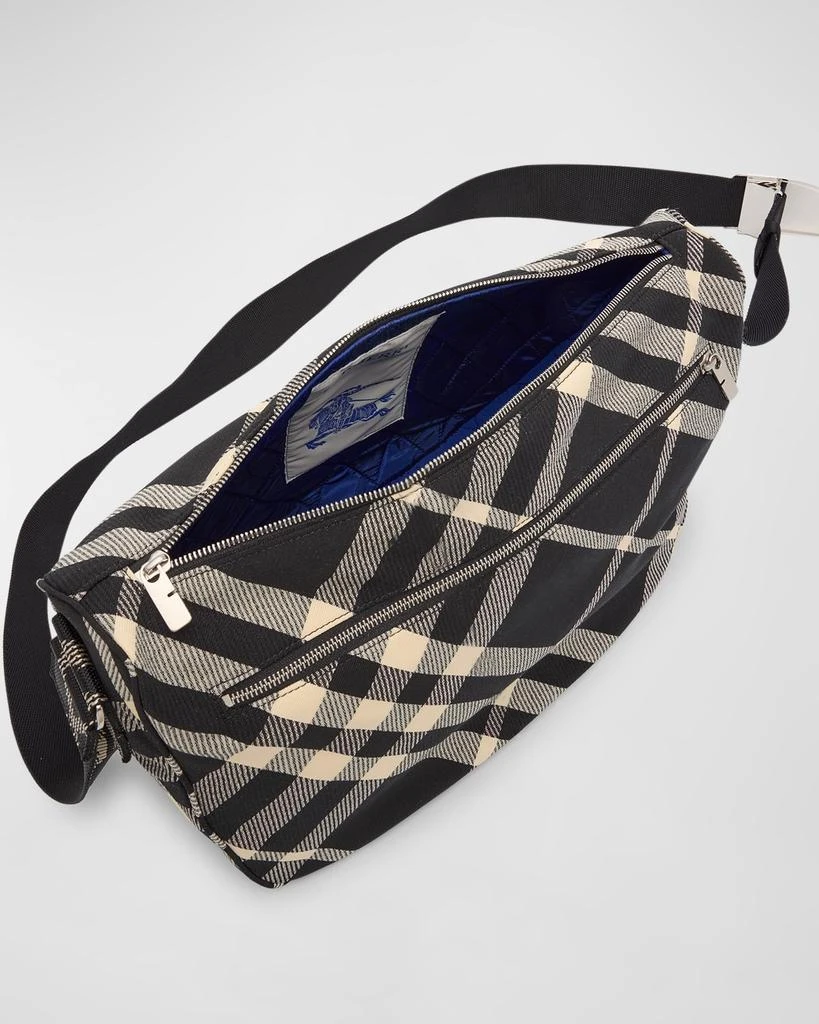 Burberry Men's Large Shield Check Messenger Bag 4