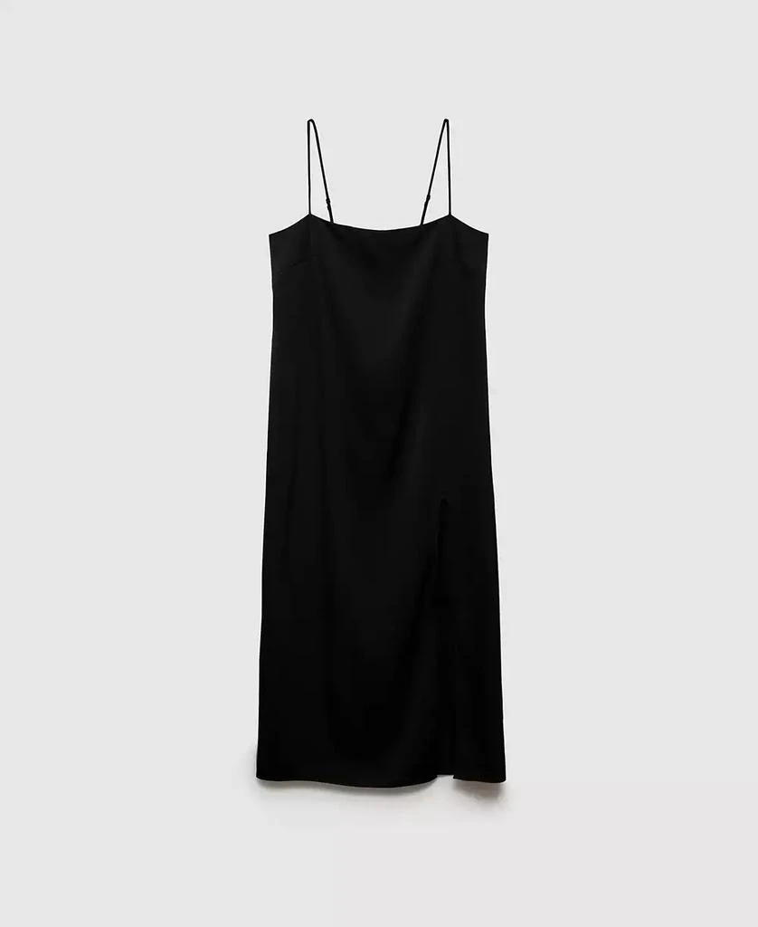 Mango Women's Side-Slit Satin Dress 6