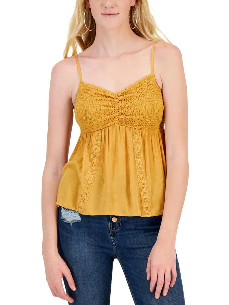 Hippie Rose Juniors Womens Smocked Rayon Tank Top 1