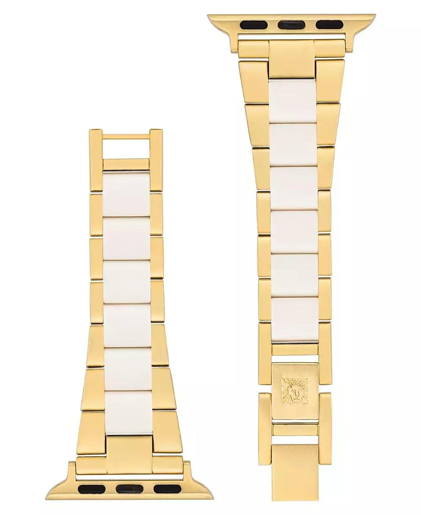Anne Klein Women's Gold-Tone and White Tide Plastic Bracelet designed for Apple Watch® 42mm (Series 1-3 only) & 44/45/46/49mm (Ultra & Ultra 2) 1