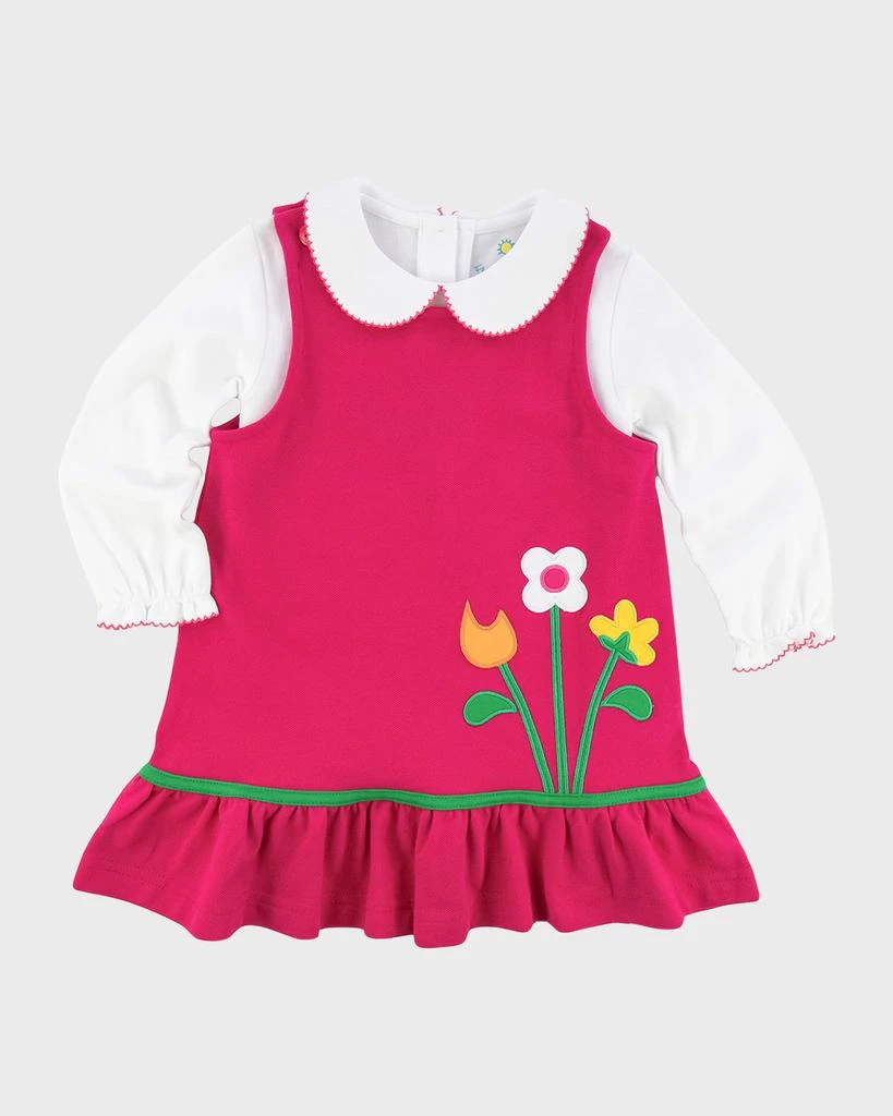 Florence Eiseman Girl's Pique Knit Dress W/ Flowers & Blouse, Size 2-6 1