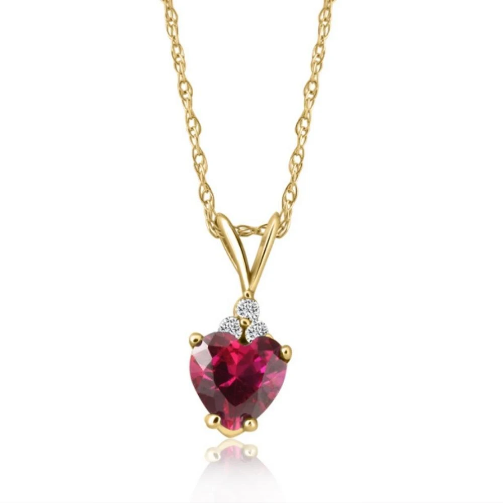 Pompeii3 1/2ct Diamond
Ruby Heart Pendant 14K White Yellow or Rose Gold Necklace 1/2" 4