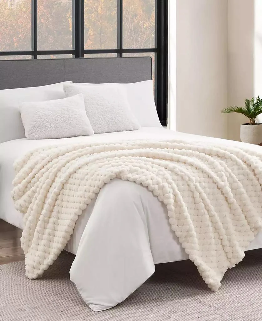Lucky Brand Pineapple Faux Fur Throw, 50" x 70" 5