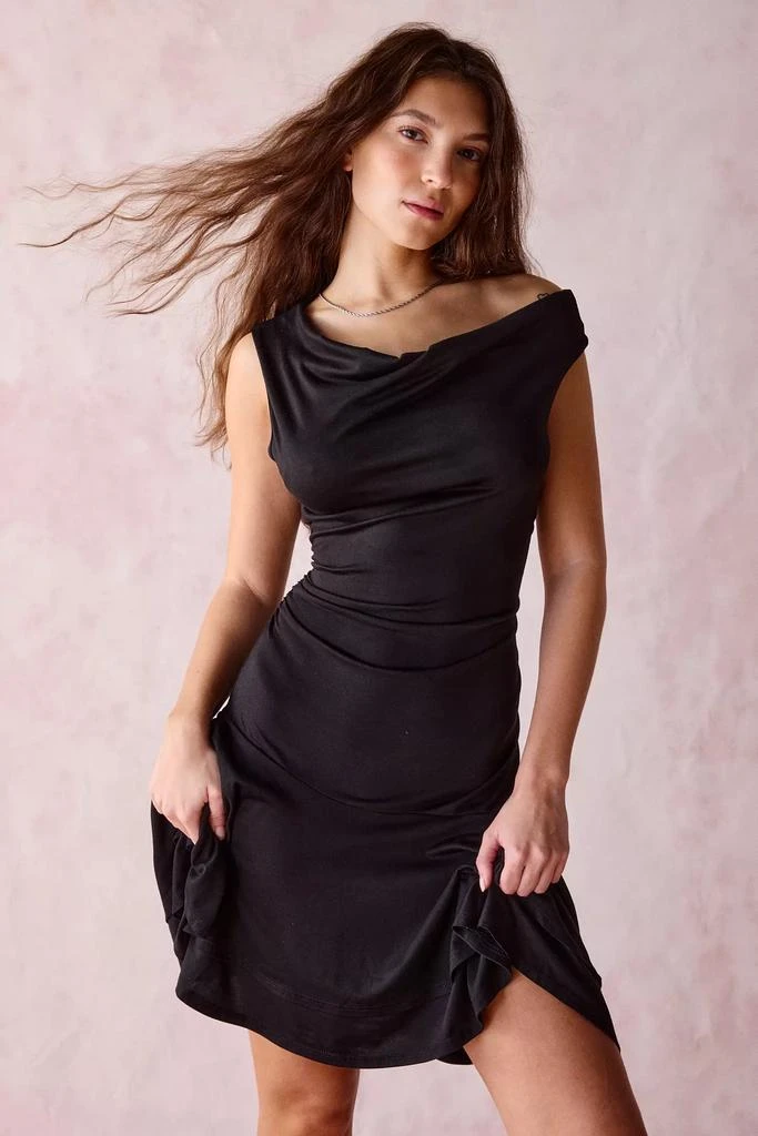 Urban Outfitters UO Happy Hour Asymmetrical Off-The-Shoulder Mini Dress 1