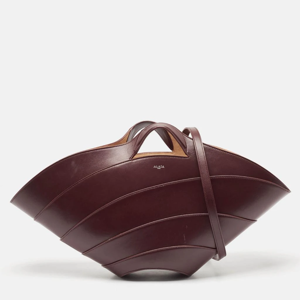 Alaia Alaia Burgundy Leather Large Khaima Tote 1