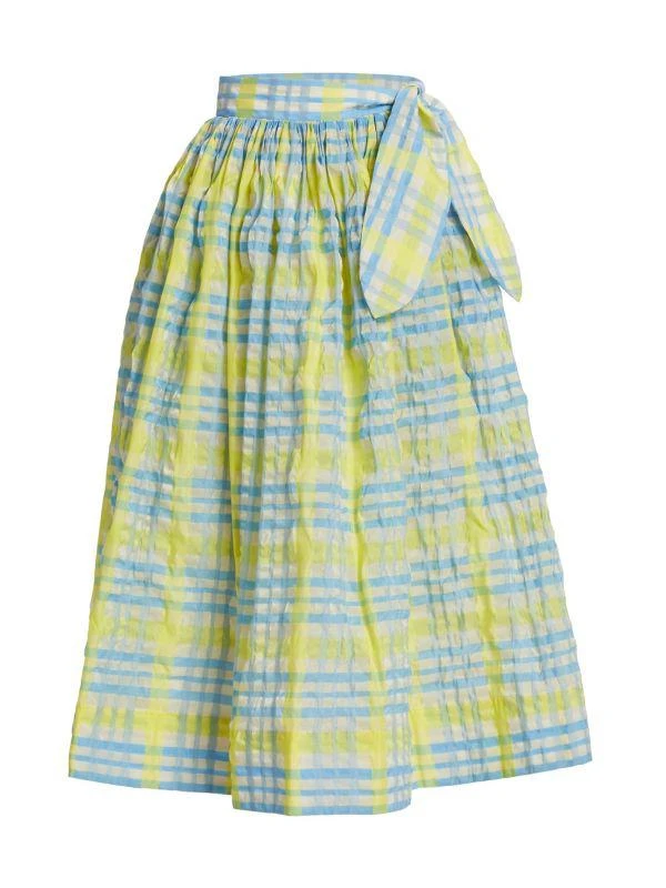 Rosie Assoulin Plaid Cotton-Blend Midi-Skirt 6