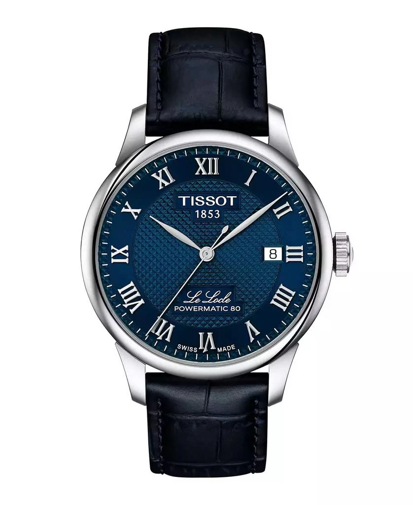 Tissot Men
s Blue Leather Bracelet Watch, 39.30mm