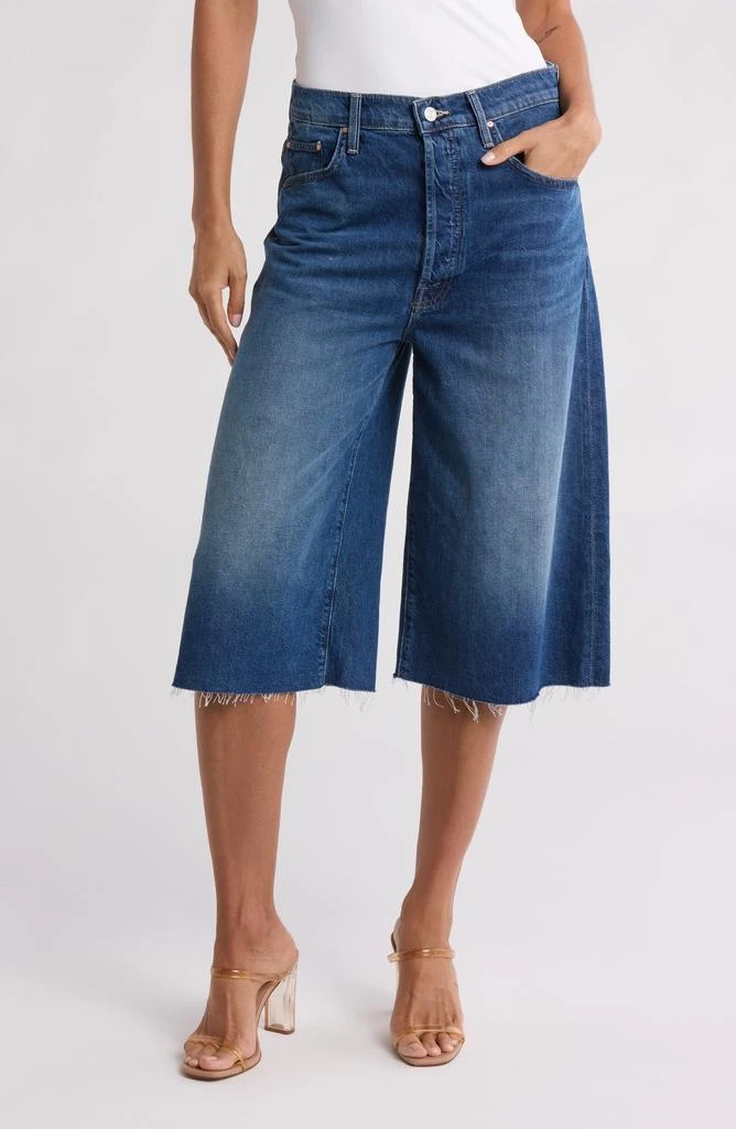 MOTHER The Culotte Fray Hem Denim Shorts 1