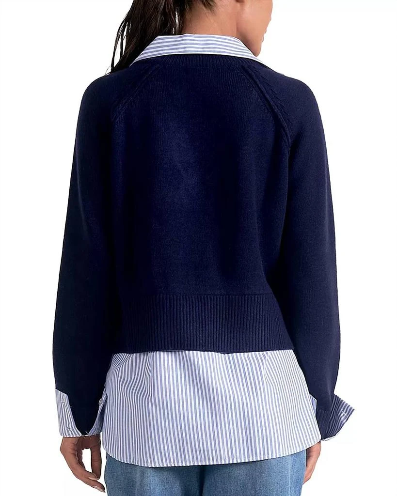 Elan Elan - Stevie Layered Sweater/Striped Shirt Combo 2