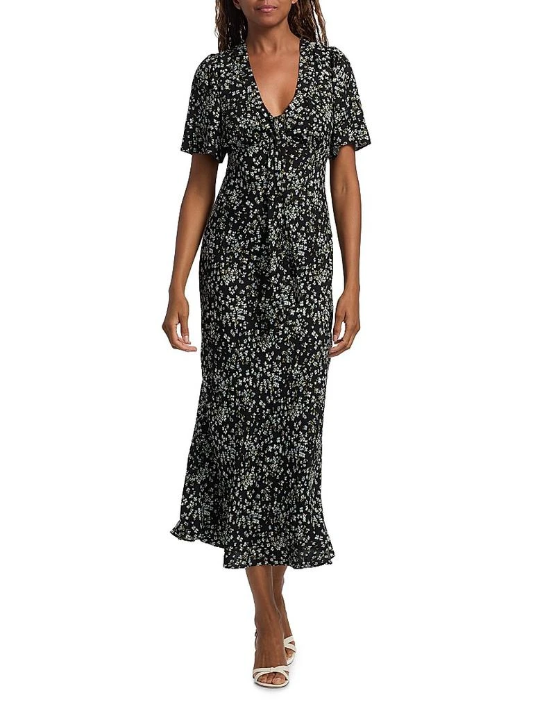 Reformation Tyra Floral Short Sleeve Midi Dress in Colette at Nordstrom, Size 10
