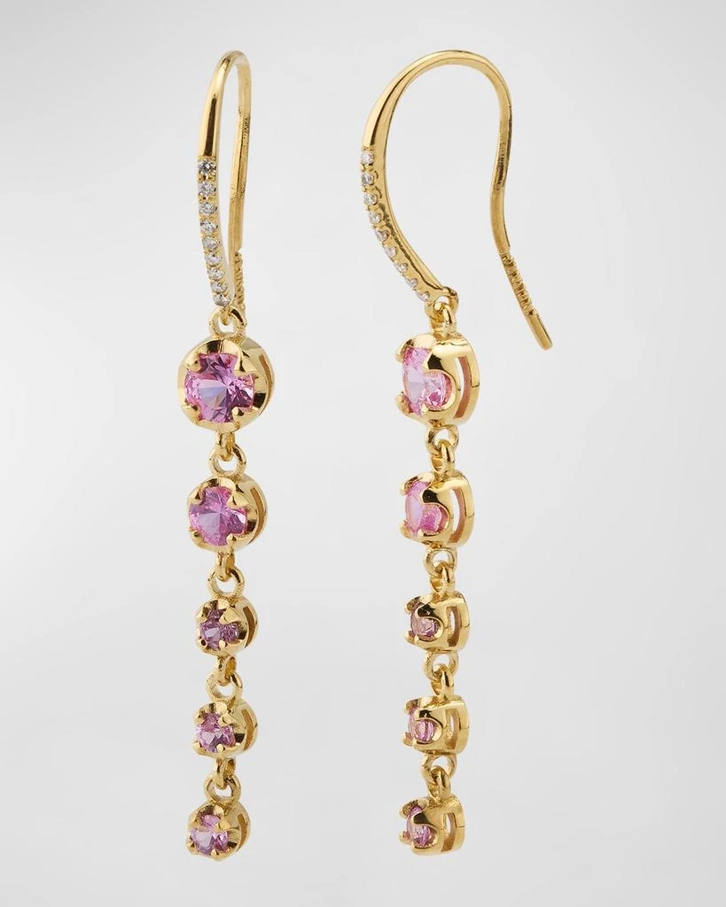 Jennifer Meyer Graduated Illusion-Set 5 Pink Sapphire Drop Earrings 3