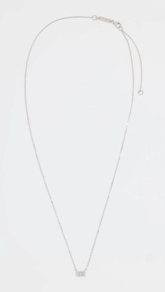 Suzanne Kalan 14k White Gold Classic Diamond Micro Bar Pendant Necklace 3