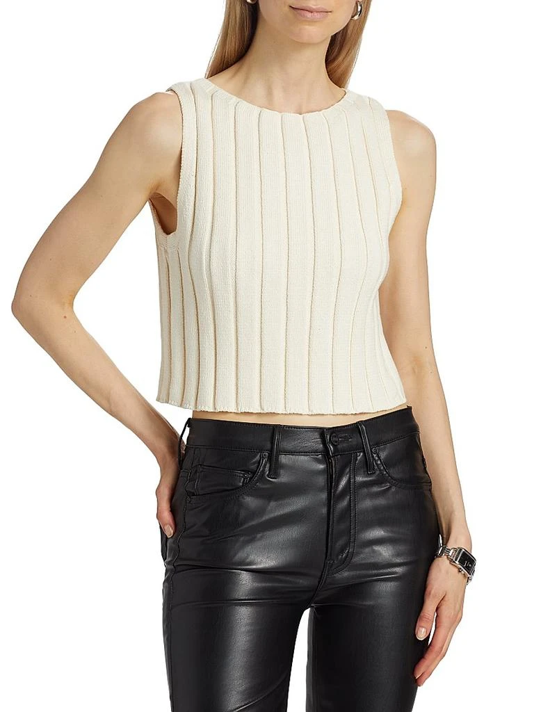 Reformation Callie Cotton Rib-Knit Sweater Tank 3