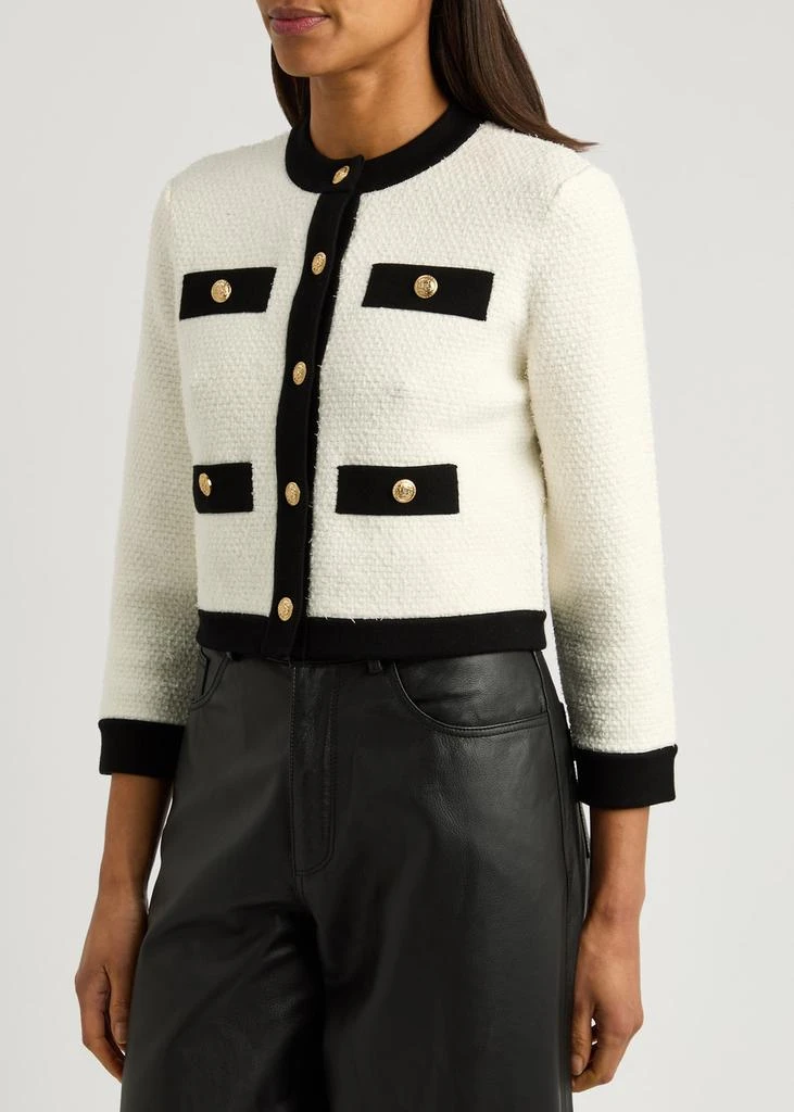 Alice + Olivia Claira cropped tweed cardigan 2
