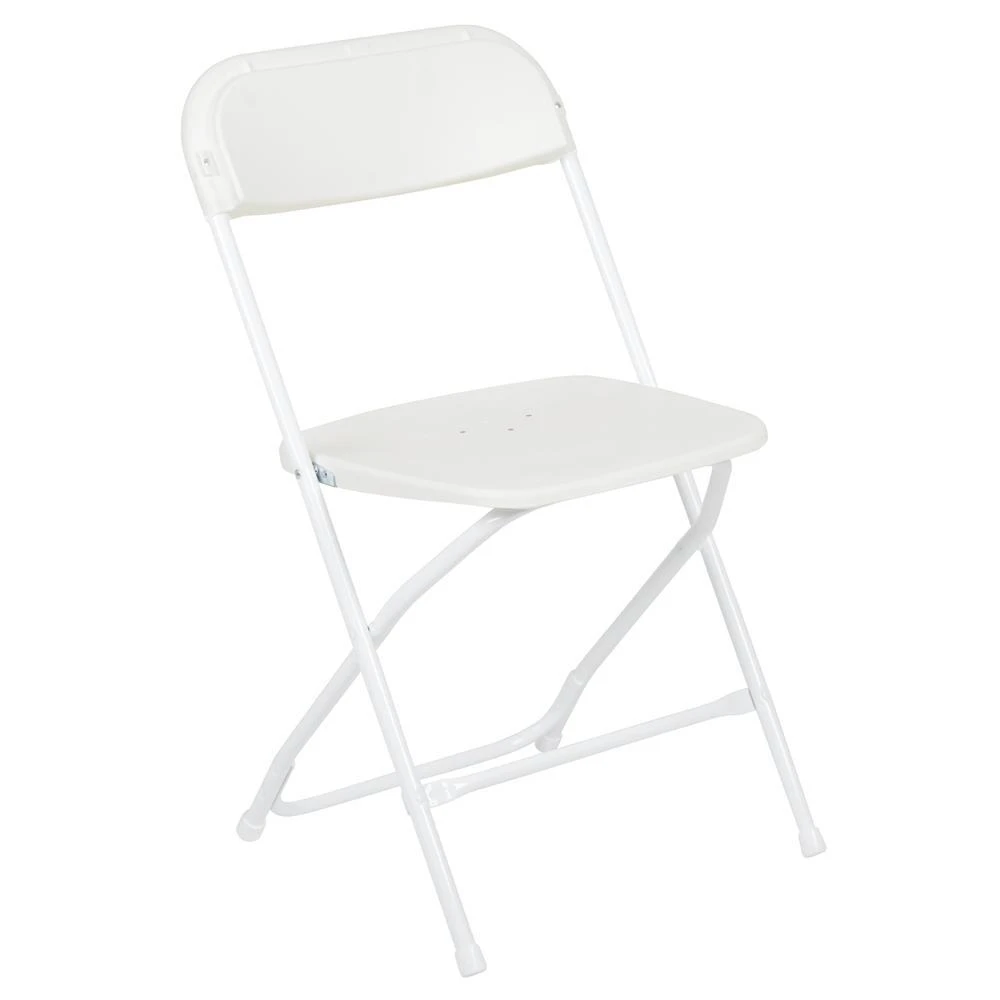 Flash Furniture HERCULES Series 650 lb. Capacity Premium White Plastic Folding Chair 1