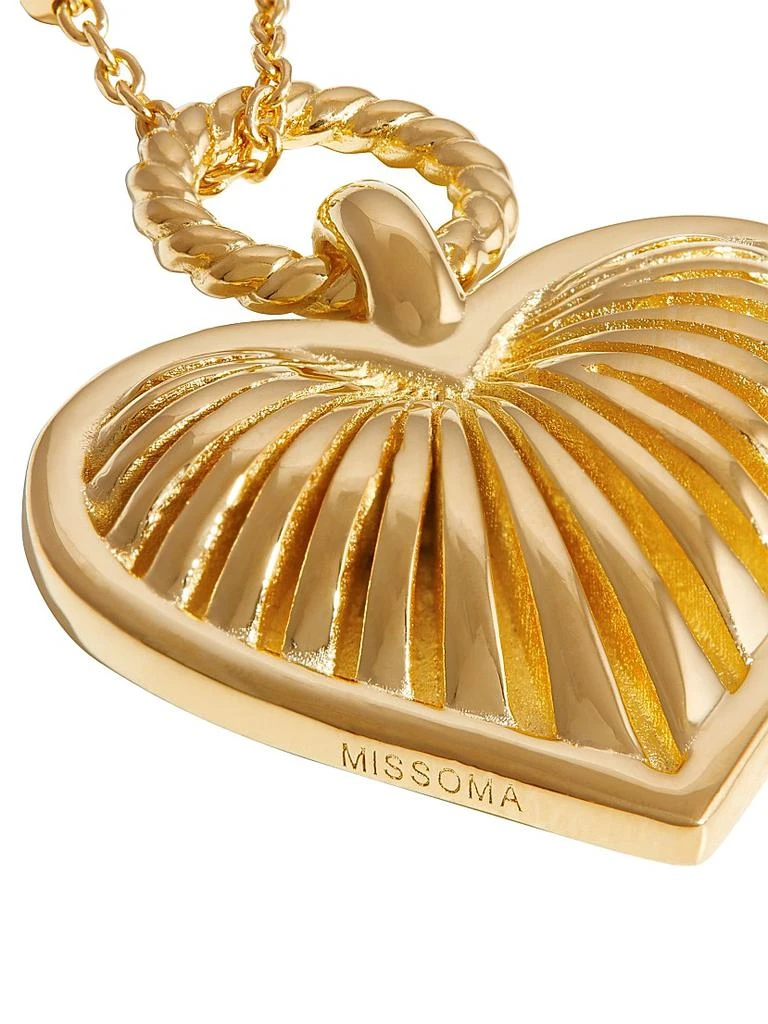 Missoma 18K Gold-Plated Ridged Heart Pendant Necklace 3