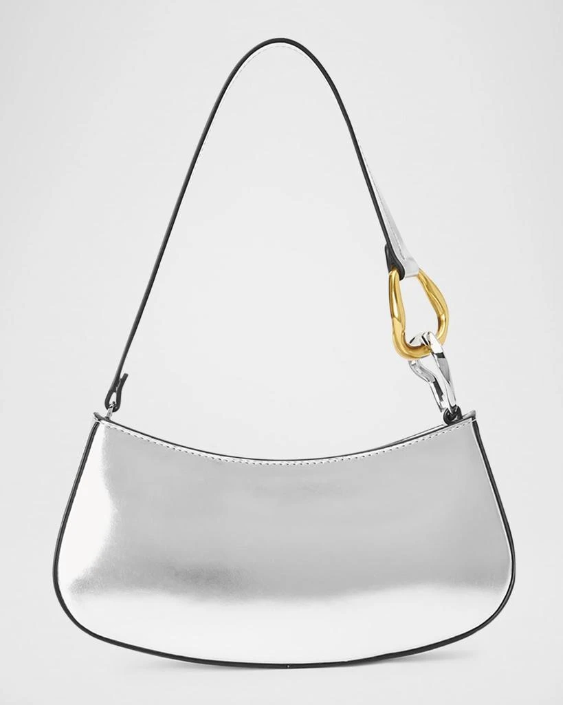Staud Ollie Crackeld Metallic Shoulder Bag 1