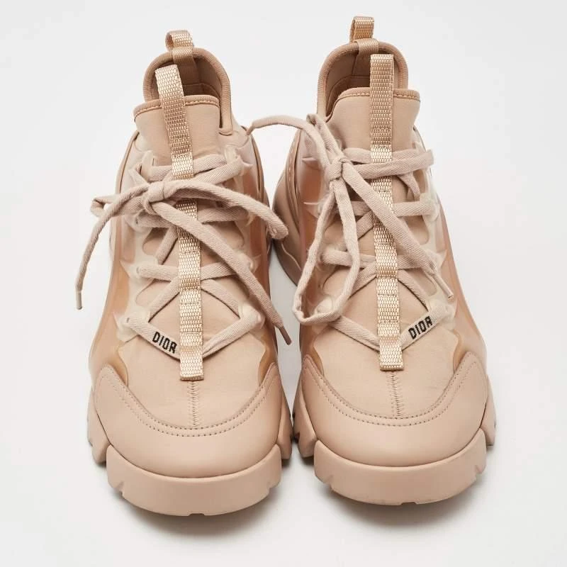 Dior Dior Beige Neoprene and Rubber D-Connect Sneakers Size 39 3