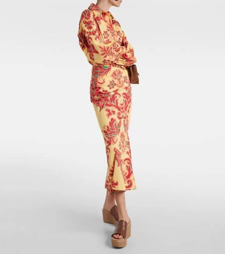 Gianvito Rossi Leather and raffia wedge mules 2