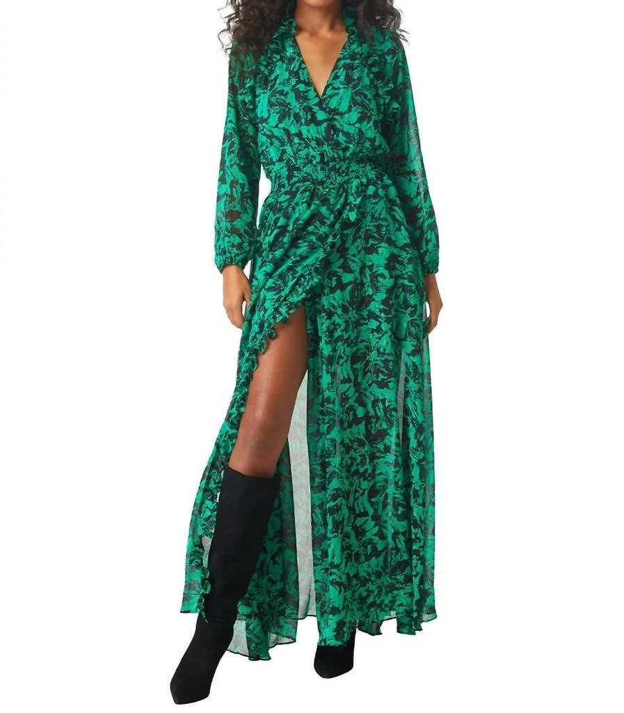 green emerald velvet dress Misa Los Angeles Maia Dress in Green Goddess main image 1