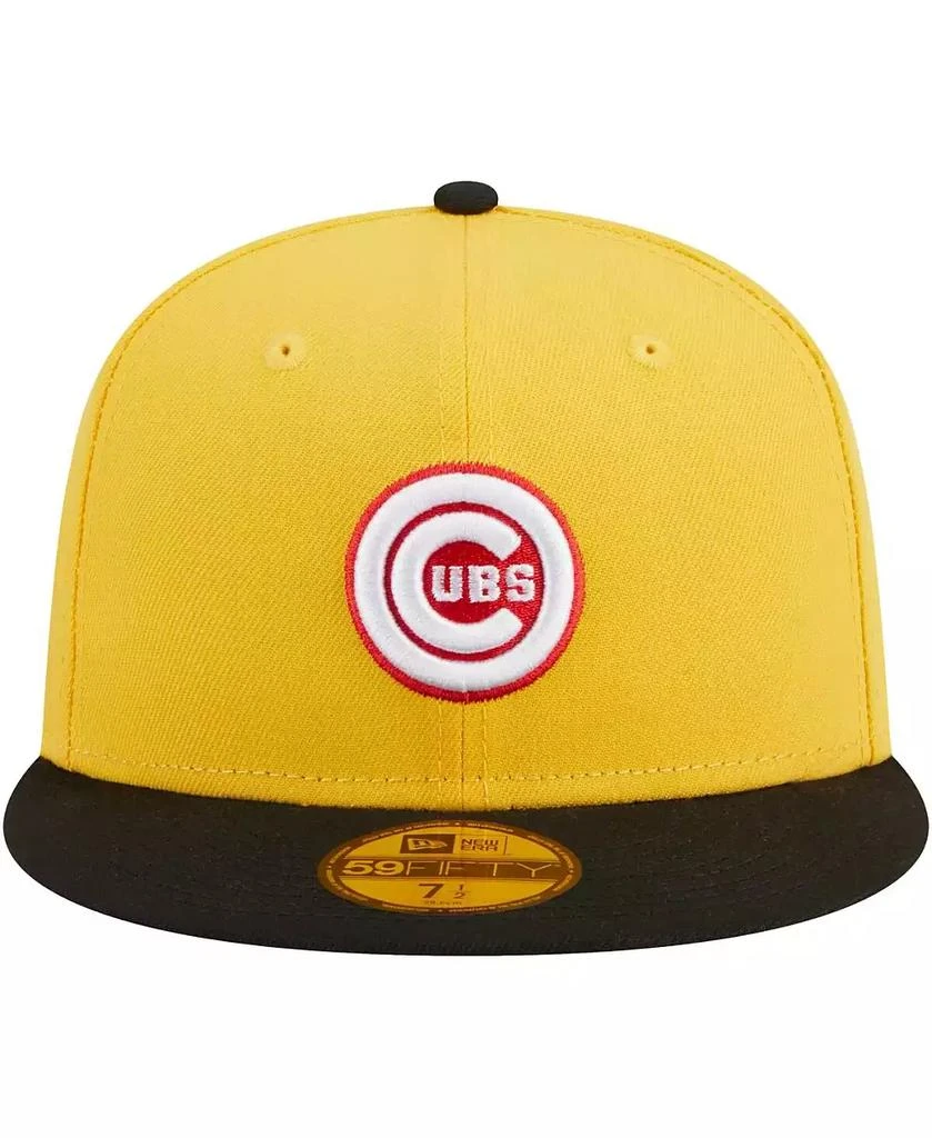 New Era Men's Yellow, Black Chicago Cubs Grilled 59FIFTY Fitted Hat 2