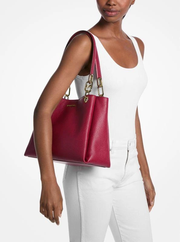 Michael Kors Trisha Large Pebbled Leather Shoulder Bag 2