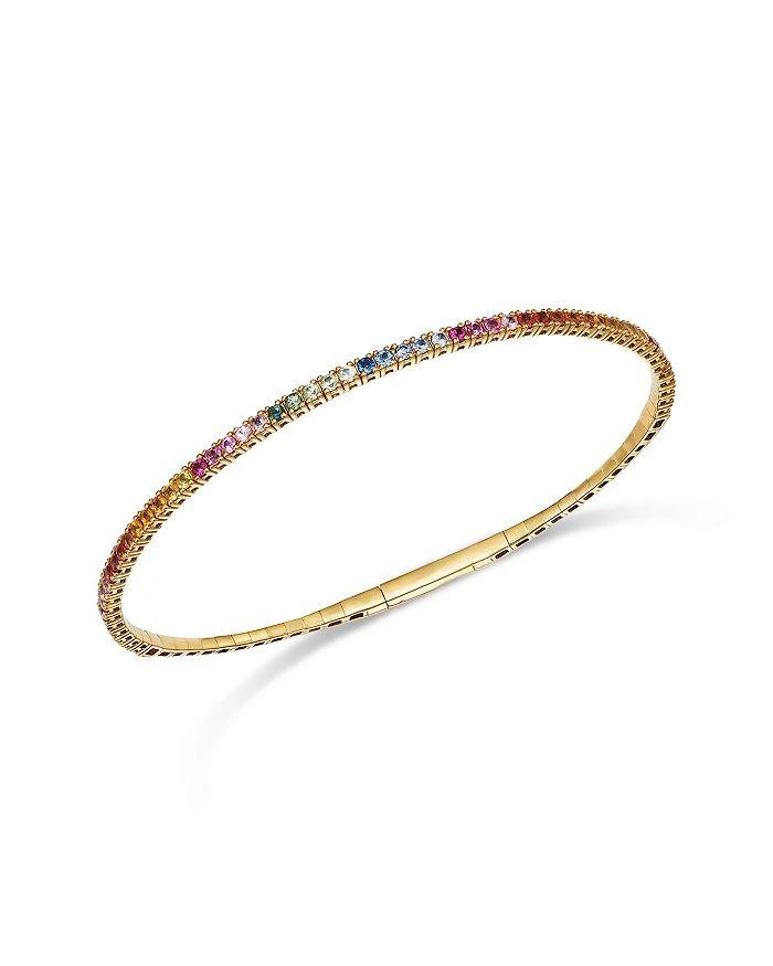 Bloomingdale
s Fine Collection Rainbow Sapphire Narrow Bangle Bracelet in 14K Yellow Gold