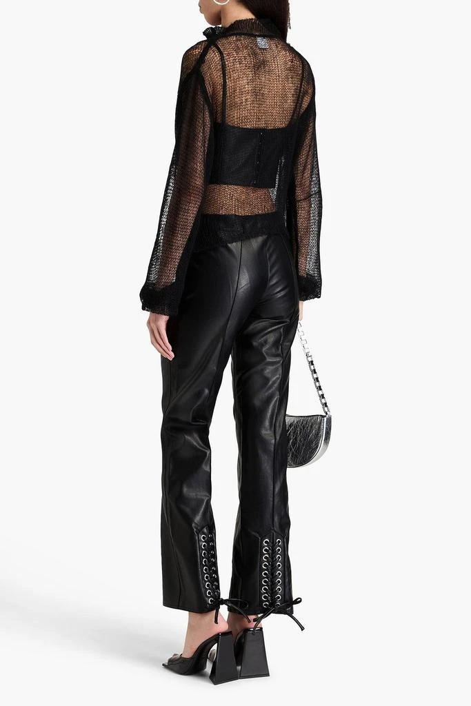 ROTATE Birger Christensen Lace-up faux-leather flared pants 3