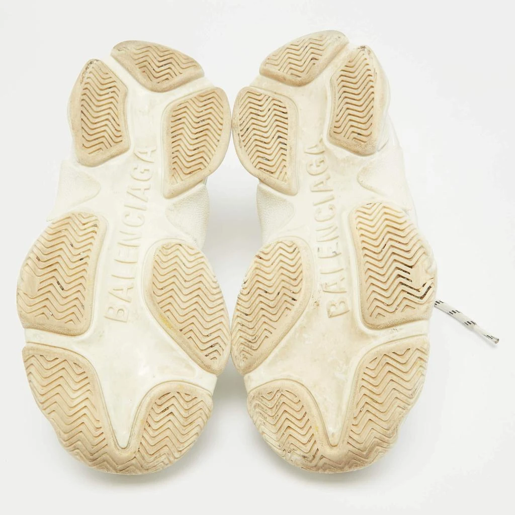 Balenciaga Balenciaga White Faux Leather Triple S Allover Logo Sneakers Size 37 6