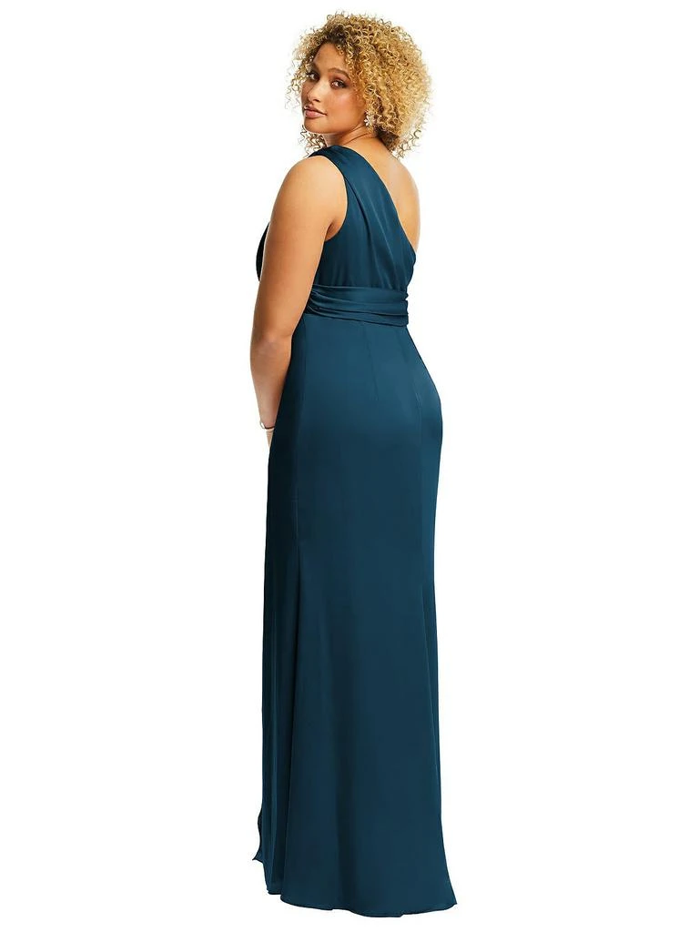Dessy Collection One-Shoulder Draped Twist Empire Waist Trumpet Gown 2