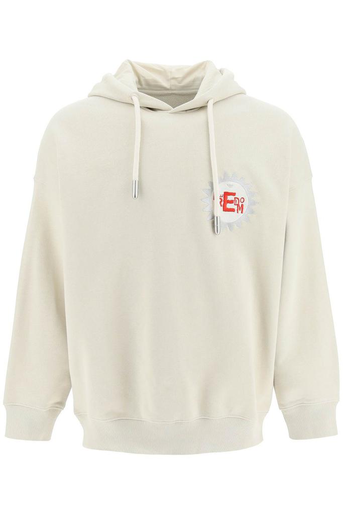 【EMPORIO ARMANI】 Men's Letter Embroidery Hoodie ★ Beige Emporio Armani Hoodies, male, Beige, Size: M Jacquard