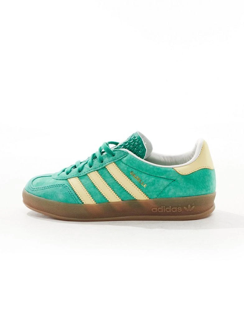 adidas Originals adidas Originals Gazelle Indoor trainers in green and yellow 4