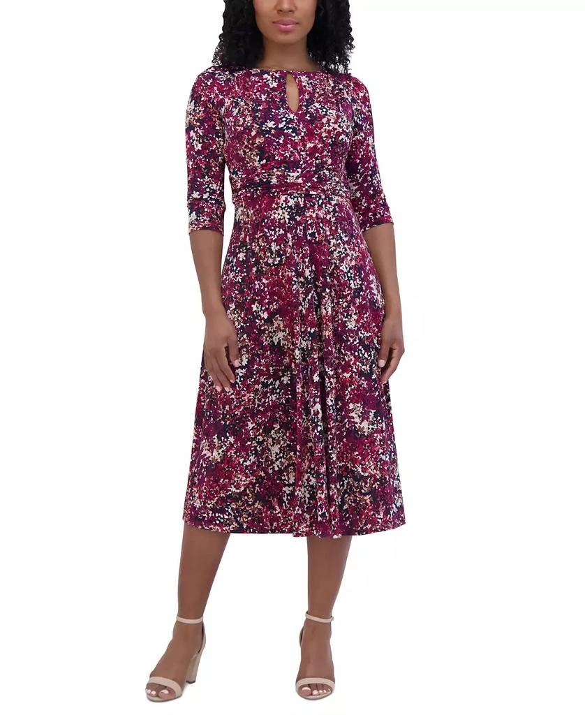 Jessica Howard Petite Printed Keyhole Midi Dress 3