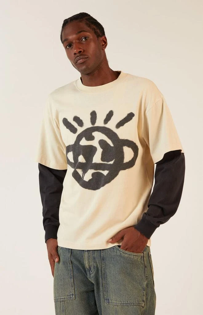 PacSun Planet Layered Long Sleeve T-Shirt 1