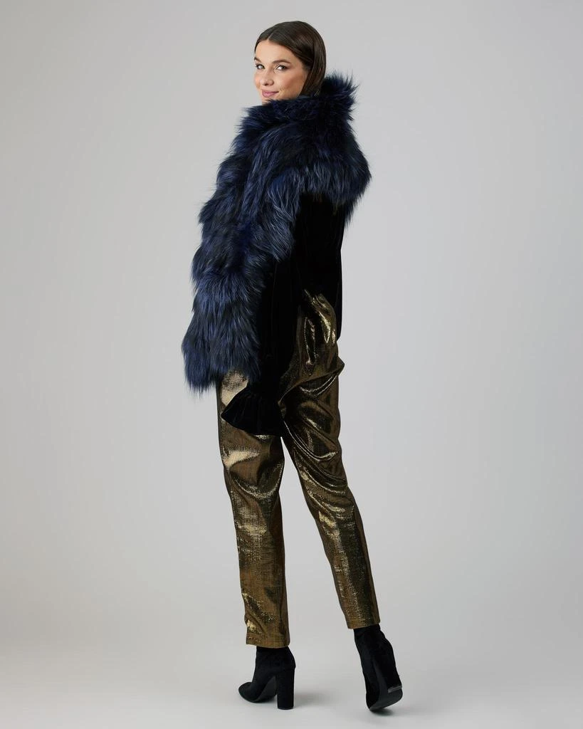 Gorski Knit Silver Fox Fur Ruffle Stole 5