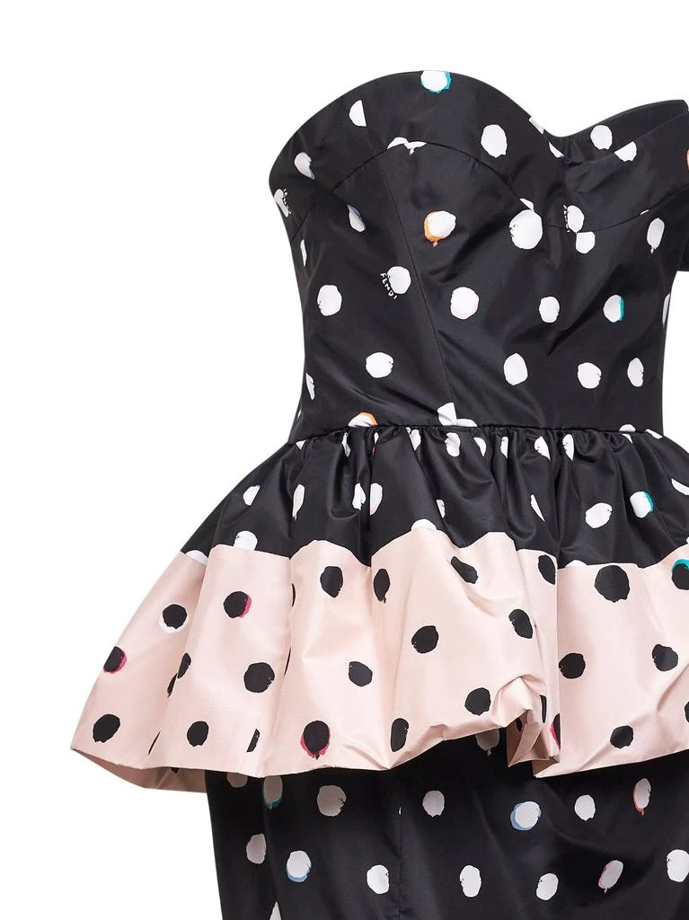 Fendi FENDI | Black printed taffeta bustier minidress | Women | 42 3
