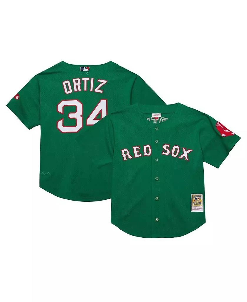 Mitchell & Ness Men's David Ortiz Kelly Green Boston Red Sox Cooperstown Collection Mesh Batting Practice Jersey 1