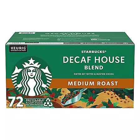 Starbucks Starbucks Decaf House Blend Medium Roast K-Cup Coffee Pods, 72 ct. 1