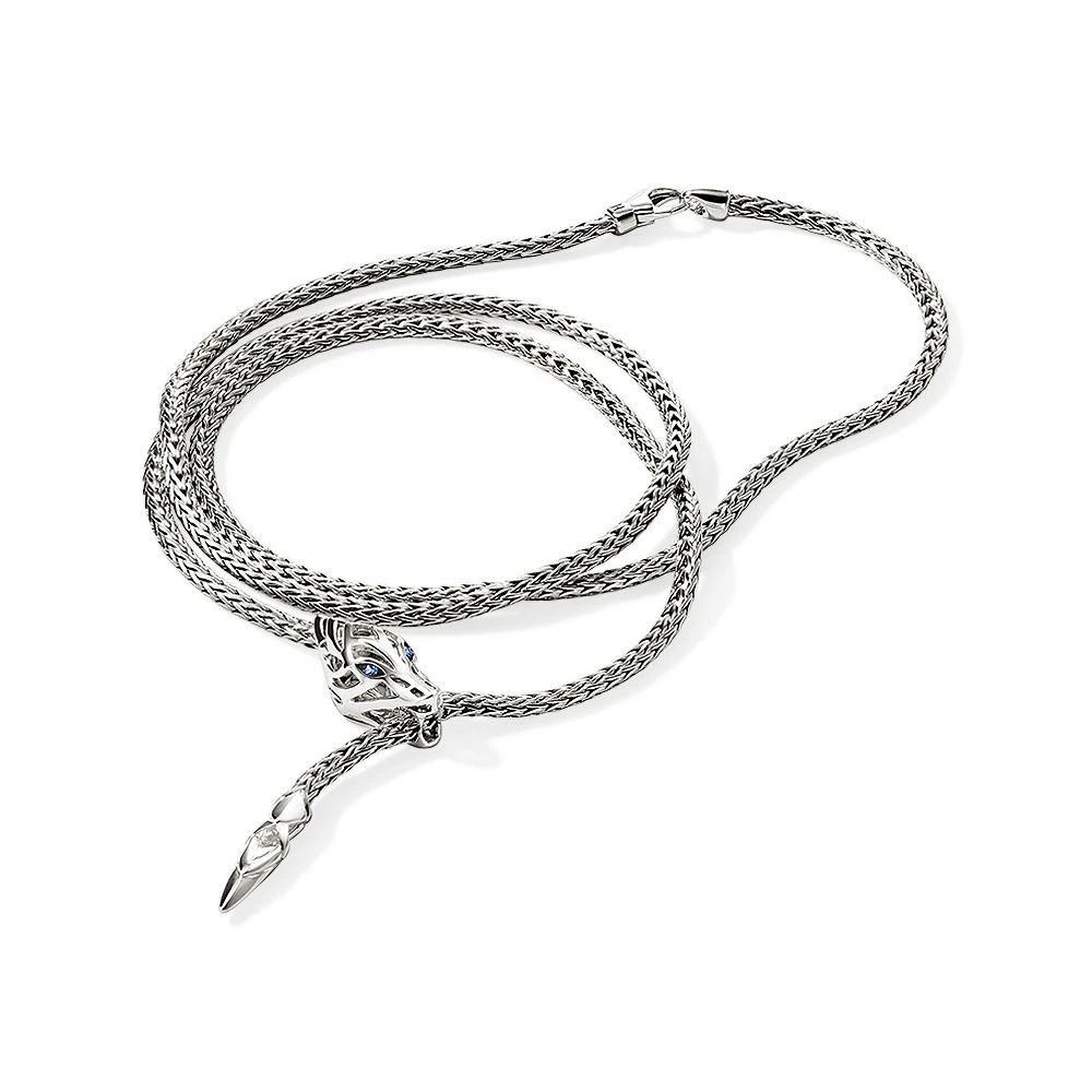 John Hardy Sterling Silver Blue Sapphire Naga Wrap Bracelet 3