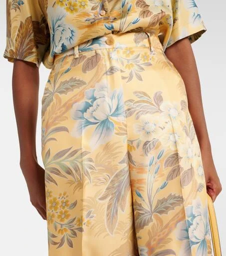 ETRO Printed silk wide-leg pants 4