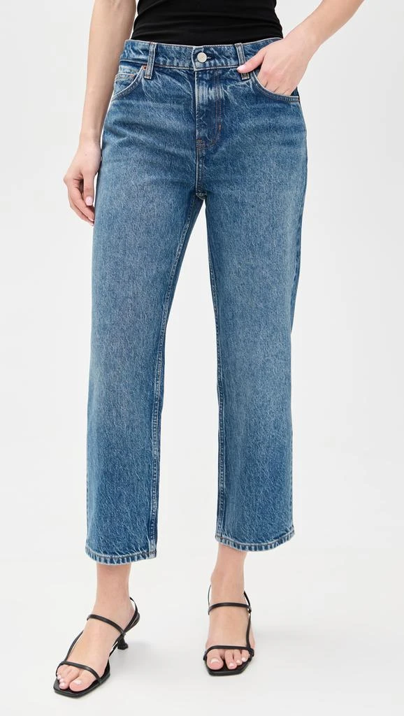 Reformation Arleth Mid Rise Straight Leg Cropped Jeans 6