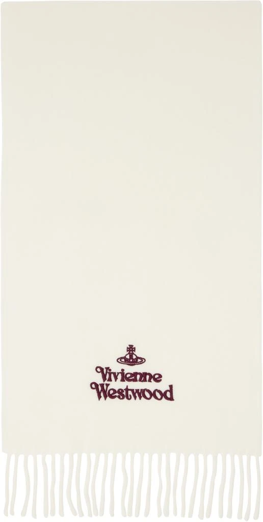 Vivienne Westwood Off-White Embroidered Scarf 1