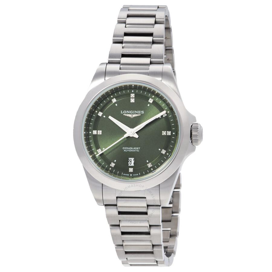 Longines Longines Conquest Automatic Diamond Green Dial Ladies Watch L3.320.4.07.6