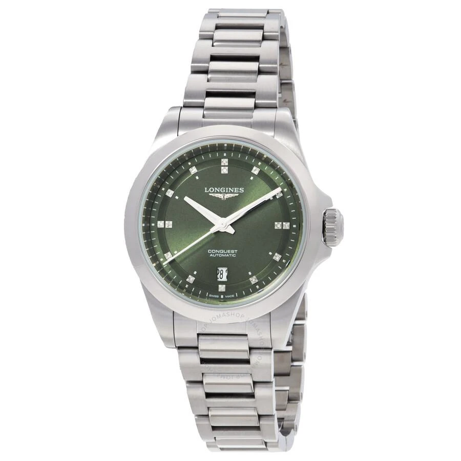Longines Conquest Automatic Diamond Green Dial Ladies Watch L3.320.4.07.6 1