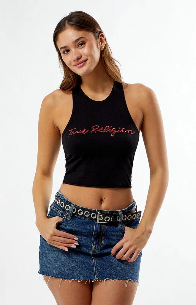 True Religion Crystal Cropped Tank Top 2
