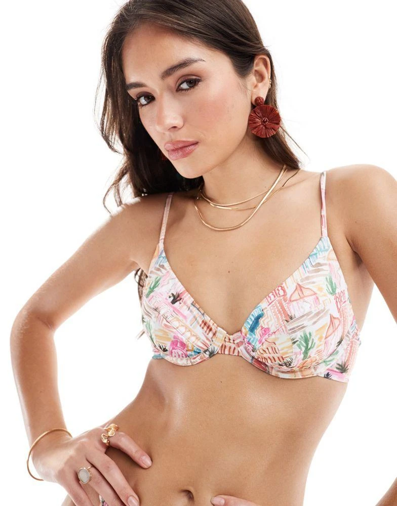 ASOS ASOS DESIGN Marrakech underwired bikini top in multi 1