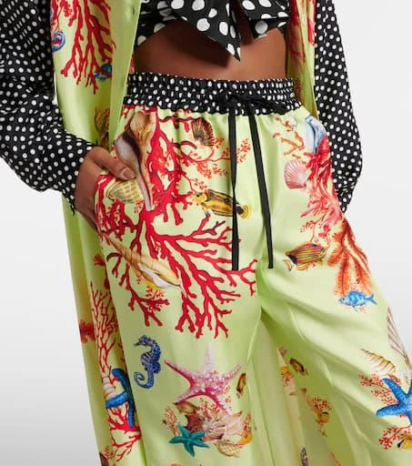 Dolce 
Gabbana Capri printed silk tapered pants 4