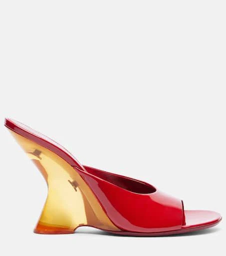 Dries Van Noten Patent leather wedge mules 4